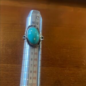 Tiny vintage Turquoise sterling silver ring . Size 2.5